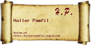 Haller Pamfil névjegykártya